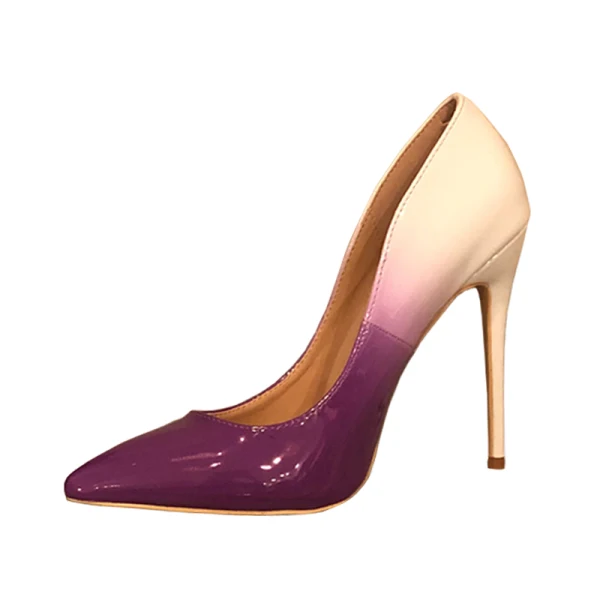 Mote Elfenben Purple Aften Pumps 2019 Patent Lær 12 cm Stiletthæler Spisse Pumps