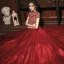 Vintage / Retro Burgundy Prom Dresses 2020 A-Line / Princess High Neck Gold Lace Short Sleeve Backless Floor-Length / Long Formal Dresses