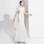 Elegante Ivory / Creme Abendkleider 2020 Meerjungfrau Spaghettiträger Kurze Ärmel Rückenfreies Lange Festliche Kleider