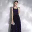 Sparkly Purple Starry Sky Evening Dresses  2020 A-Line / Princess Square Neckline Beading Sequins Sleeveless Backless Floor-Length / Long Formal Dresses