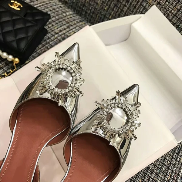 Chic / Belle Argenté Soirée Chaussures Femmes 2019 Faux Diamant 10 cm Talons Aiguilles À Bout Pointu Talons Hauts