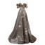 Glitzernden Silber Glanz Pailletten Ballkleider 2021 A Linie Spaghettiträger Spitze Blumen Kurze Ärmel Rückenfreies Sweep / Pinsel Zug Festliche Kleider