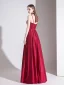 Élégant Couleur Unie Bordeaux Robe De Soirée 2020 Princesse Bretelles Spaghetti Sans Manches Dos Nu Longue Robe De Ceremonie