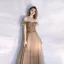 Classy Champagne Evening Dresses  2020 A-Line / Princess Off-The-Shoulder Beading Crystal Sleeveless Backless Floor-Length / Long Formal Dresses