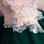 Elegant Dark Green Prom Dresses 2020 Ball Gown Scoop Neck Beading Rhinestone Appliques Lace Flower 3/4 Sleeve Backless Floor-Length / Long Formal Dresses