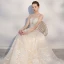 Elegant Champagne Brudekjoler 2018 Prinsesse Blonder Appliques Kjæreste Ryggløse Uten Ermer Domstol Tog Bryllup