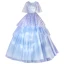 Classy Sky Blue Prom Dresses 2021 Ball Gown Scoop Neck Embroidered Appliques Short Sleeve Floor-Length / Long Formal Dresses