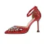 Sparkly Rose Gold Evening Party Womens Shoes 2019 Sequins Ankle Strap Rhinestone 9 cm Stiletto Heels Pointed Toe High Heels