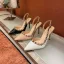 Moda Beżowe Wieczorowe Nit Slingback Sandały Damskie 2021 8 cm Szpilki Szpiczaste Sandały Wysokie Obcasy
