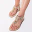 Fashion Gold Casual Flat Womens Shoes 2020 Multi-Colors Rhinestone Suede T-Strap Slipper & Flip flops