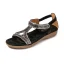 Fine Svart Casual Sandaler Dame 2020 Polyester Rhinestone Peep Toe Platform Sandaler