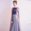 Chic / Beautiful Purple Evening Dresses  2020 A-Line / Princess Lace Scoop Neck Sleeveless Floor-Length / Long Formal Dresses