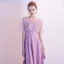 Chic / Belle Rose Bonbon Robe De Soirée 2020 Princesse V-Cou Faux Diamant Manches Courtes Dos Nu Longue Robe De Ceremonie