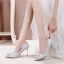 Fashion Glitter Silver Wedding Shoes 2020 Sequins Pearl Rhinestone 8 cm Stiletto Heels Pointed Toe Wedding Pumps