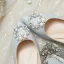 Fashion Silver Flat Wedding Shoes 2020 Pearl Rhinestone Sequins Pointed Toe