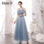 Modern / Fashion Sky Blue Star Sequins Bridesmaid Dresses 2021 A-Line / Princess Off-The-Shoulder Short Sleeve Backless Floor-Length / Long Wedding Party Dresses