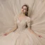 Victorian Style Vintage / Retro Champagne Wedding Dresses 2020 A-Line / Princess V-Neck Beading Pearl Rhinestone Lace Flower Sequins Short Sleeve Backless Floor-Length / Long
