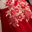 Chic / Belle Bordeaux Robe De Soirée 2020 Princesse Encolure Dégagée Perlage Perle En Dentelle Fleur 1/2 Manches Longue Robe De Ceremonie