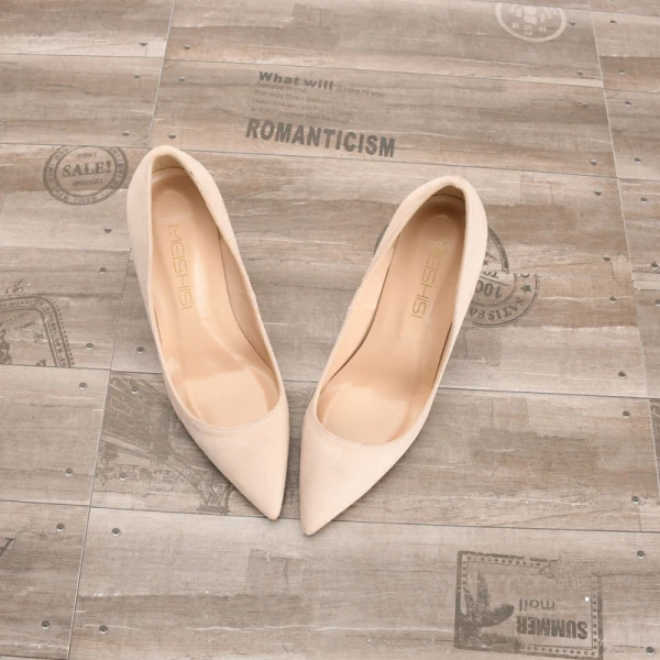 Modest / Simple Grey Office Pumps 2020 Suede 10 cm Stiletto Heels Pointed Toe Pumps