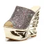 Amazing / Unique Silver Evening Party Womens Sandals 2020 Metal Sequins 15 cm Wedges Open / Peep Toe Sandals
