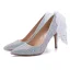 Charming Silver Wedding Shoes 2020 Bow Rhinestone 9 cm Stiletto Heels Pointed Toe Wedding Pumps