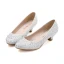 Mooie / Prachtige Zilveren Bruidsschoenen 2020 Rhinestone 3 cm Lage Hak Spitse Neus Huwelijk Pumps