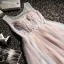 Chic Rougissant Rose Robe De Soirée 2020 Princesse Encolure Dégagée Perle Faux Diamant En Dentelle Fleur Sans Manches Dos Nu Longue Robe De Ceremonie