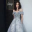 Charmant Bleu Ciel Robe De Soirée 2020 Princesse De l'épaule Paillettes Sans Manches Dos Nu Longue Robe De Ceremonie