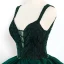 Chic / Beautiful Dark Green Prom Dresses 2018 Ball Gown Beading Cascading Ruffles Spaghetti Straps Backless Sleeveless Floor-Length / Long Formal Dresses