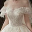 Luxury / Gorgeous Champagne Wedding Dresses 2020 Ball Gown Off-The-Shoulder Appliques Beading Sequins Lace Flower Short Sleeve Backless Royal Train