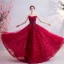 Chic / Beautiful Red Evening Dresses  2020 A-Line / Princess Strapless Beading Sequins Lace Rhinestone Sleeveless Backless Floor-Length / Long Formal Dresses