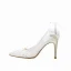 Schöne Ivory / Creme Durchsichtige Brautschuhe 2021 Schleife Spitze Blumen 9 cm Stilettos Spitzschuh Hochzeit Pumps Hochhackige