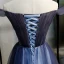 Chic / Belle Bleu Marine Dégradé De Couleur Robe De Soirée 2020 Princesse De l'épaule Manches Courtes Dos Nu Longue Robe De Ceremonie