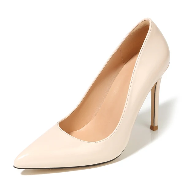 Modest / Simple Brown Office OL Pumps 2020 Leather 10 cm Stiletto Heels Pointed Toe Pumps