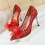 Charming Ivory Lace Wedding Shoes 2020 Bow Rhinestone 8 cm Stiletto Heels Pointed Toe Wedding Pumps
