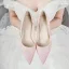 Glitter Candy Roze Glans Bruidsschoenen 2020 Pailletten 7 cm Dikke Hak Spitse Neus Huwelijk Pumps