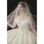 High End Ivory / Creme Glanz Brautkleider / Hochzeitskleider 2020 Ballkleid Off Shoulder Pailletten Kurze Ärmel Rückenfreies Kathedrale Schleppe