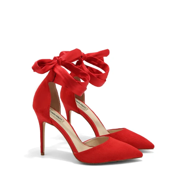 Chic / Beautiful Blushing Pink Evening Party Womens Shoes 2020 Bow Suede 10 cm Stiletto Heels Pointed Toe High Heels