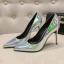 Mode Silver Laser Afton Pumps 2020 Lackläder 10 cm Stilettklackar Spetsiga Pumps