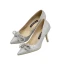 Glittrande Silver Glittriga / Glitter Brudskor 2020 Läder Paljetter Rhinestone 9 cm Stilettklackar Spetsiga Bröllop Pumps