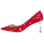 Sjarmerende Elfenben Brudesko 2020 Lær Blonder Rhinestone 7 cm Stiletthæler Spisse Bryllup Pumps