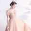 Fashion Blushing Pink Homecoming Graduation Dresses 2021 A-Line / Princess High Neck Beading Pearl Sequins Short Sleeve Backless Floor-Length / Long Formal Dresses