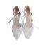 High-end Ivory Wedding Shoes 2020 Tulle Lace Flower Strappy 8 cm Stiletto Heels Pointed Toe Wedding High Heels