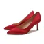 Simple Rouge Demoiselle D'honneur Escarpins 2020 Satin 7 cm Talons Aiguilles À Bout Pointu Escarpins