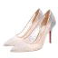 Uroczy Ecru Rhinestone Buty Ślubne 2020 Cekiny 10 cm Szpilki Szpiczaste Ślub Czółenka