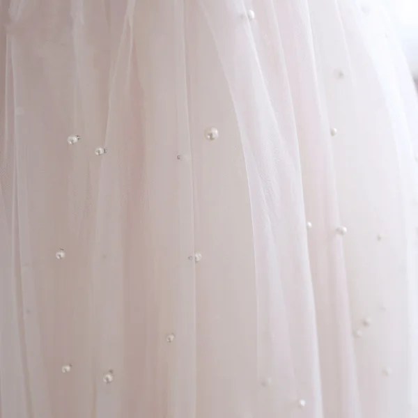 High End Rosa Perle Brautkleider / Hochzeitskleider 2020 A Linie Eckiger Ausschnitt Ärmellos Rückenfreies Lange