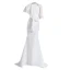 Fashion White Evening Dresses  2020 Trumpet / Mermaid Scoop Neck Beading Short Sleeve Sweep Train Formal Dresses