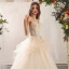 Charmant Champagner Brautkleider / Hochzeitskleider 2020 Ballkleid Bandeau Perlenstickerei Pailletten Applikationen Ärmellos Rückenfreies Sweep / Pinsel Zug