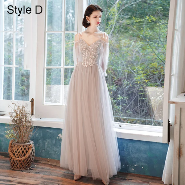 Modest / Simple Blushing Pink Bridesmaid Dresses 2021 A-Line / Princess V-Neck Lace Flower Appliques Short Sleeve Backless Floor-Length / Long Wedding Party Dresses