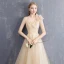 Schlicht Champagner Brautjungfernkleider 2018 A Linie Schleife One-Shoulder Rückenfreies Ärmellos Lange Kleider Für Hochzeit